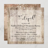 Invitation Lumières Rustiques En Bois Nous Avons Été Typograp (Devant / Derrière)