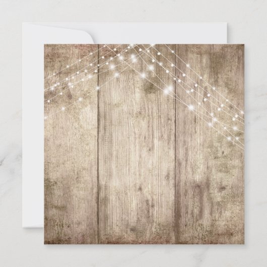 Invitation Lumières Rustiques En Bois Nous Avons Été Typograp (Dos)