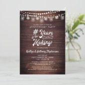 Invitation Lumières rustiques en bois pour anniversaire dans  (Debout devant)