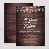 Invitation Lumières rustiques en bois pour anniversaire dans  (Devant / Derrière)