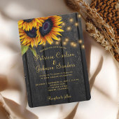 Invitation Lumières rustiques mariage de grange de tournesol