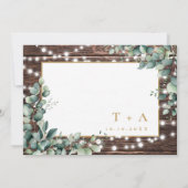 Invitation Lumières Rustiques Reproduction de verdure Dîner I (Dos)