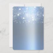Invitation Lumières scintillantes argentées bleu glacé d'hive (Dos)