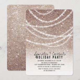 Invitation Lumières scintillantes Chic Parties scintillant Fê