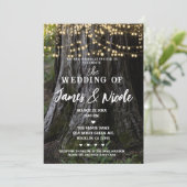 Invitation Lumières scintillantes d'arbre boisé Forêt Mariage (Debout devant)