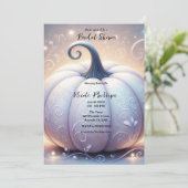 Invitation Lumières scintillantes de citrouille blanche pour  (Debout devant)