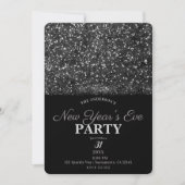 Invitation Lumières scintillantes de paillettes d'argent Nouv (Devant)