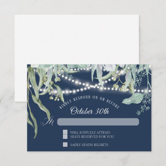 Invitation Lumières scintillantes d'eucalyptus de la Winery m (Devant / Derrière)