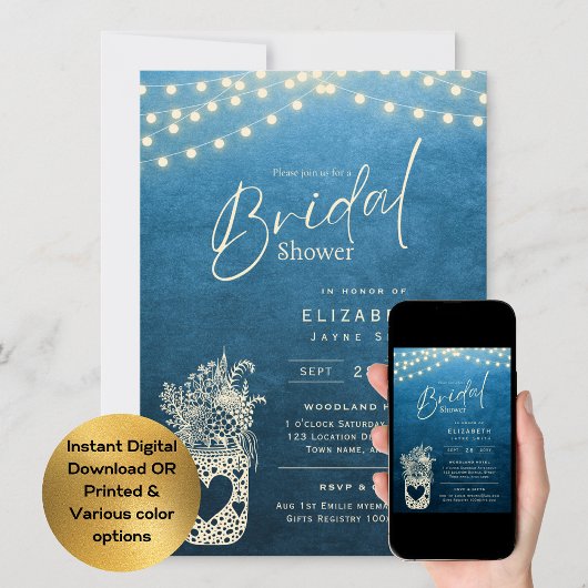 Invitation Lumières scintillantes | Rustic Barn Woodland Mari