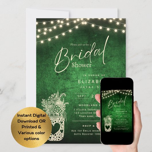 Invitation Lumières scintillantes | Rustic Barn Woodland Mari