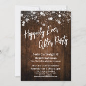 Invitation Lumières sur Bois Réception de la fête de mariage  (Devant)