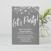 Invitation Lumières Texturé Faisons la Fête Réception sur Inv (Debout devant)