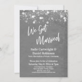 Invitation Lumières Texturé Nous sommes mariés Réception Gris (Devant)
