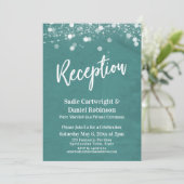Invitation Lumières Texturées Réception de mariage Turquoise  (Debout devant)