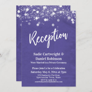 Invitation Lumières Texturées Réception De Mariage Violet Uni
