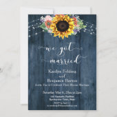 Invitation Lumières Tournesol En Bois Bleu Nous Nous Sommes M (Devant)