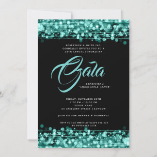 Invitation Lumières Turquoises pour le gala de l'entreprise