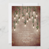 Invitation Lumières Vintage Brique Jardin Fête Générique (Devant)