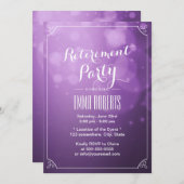 Invitation Lumières violettes modernes Élégante Parti de retr (Devant / Derrière)