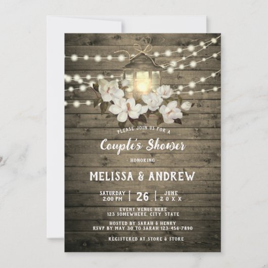 Invitation Luminaire à lanterne en bois rustique Lumière Douc (Devant)