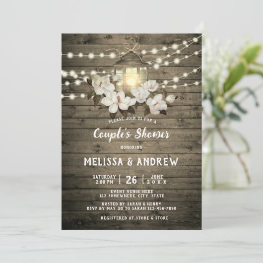 Invitation Luminaire à lanterne en bois rustique Lumière Douc (Debout devant)