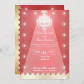 Invitation Luminaire lustre rouge (Devant / Derrière)