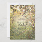 Invitation Luminaires à cordes rustiques arbres chemin de rép (Devant)