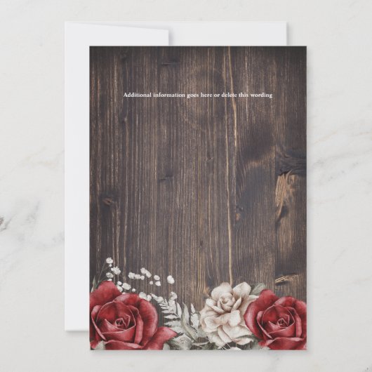 Invitation Luminaires à cordes rustiques rouge rose pavot chi (Dos)