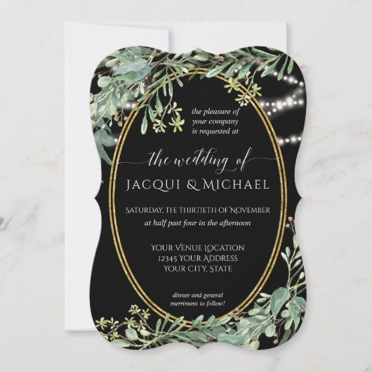 Invitation Luminaires à deux rides Eucalyptus Vert Bois Aquar (Devant)