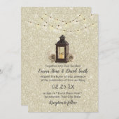 Invitation Luminaires à lanterne et à cordes rustiques Mariag (Devant / Derrière)