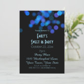 Invitation Luminaires bleu violet Thème Sweet 16 Anniversaire (Debout devant)