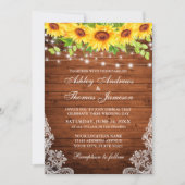 Invitation Luminaires de dentelle de tournesol rustique (Devant)