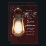 Invitation Luminaires de lanterne rustique Cherry Wood Sweet<br><div class="desc">personnaliser pour votre événement</div>