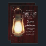 Invitation Luminaires de lanterne rustique Cherry Wood Sweet<br><div class="desc">personnaliser pour votre événement</div>
