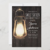 Invitation Luminaires de lanterne rustique Grange Bois doux 1 (Devant)