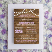 Invitation Luminaires en bois d'écorce Lilac Première communi
