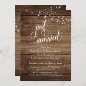Invitation Luminaires en bois marron rustique Réception de ma (Devant / Derrière)