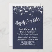 Invitation Luminaires Texturés Réception de Mariage Navy (Devant)