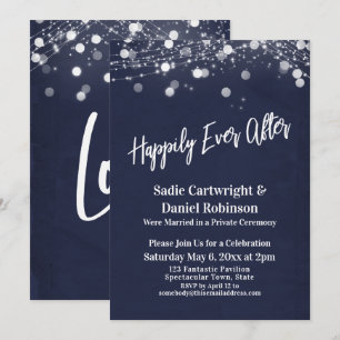 Invitation Luminaires Texturés Réception de Mariage Navy