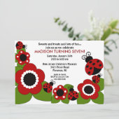 Invitation lumineuse d'anniversaire de fleur et de (Debout devant)