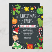 Invitation lumineuse de fête de Noël (Devant / Derrière)