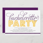 Invitation lumineuse de partie de Bachelorette de (Devant / Derrière)