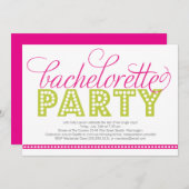 Invitation lumineuse de partie de Bachelorette de (Devant / Derrière)