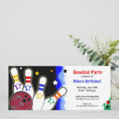 Invitation lumineuse de partie de bowling de (Debout devant)