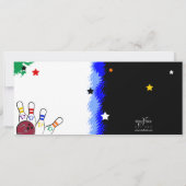 Invitation lumineuse de partie de bowling de (Dos)