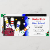 Invitation lumineuse de partie de bowling de (Devant / Derrière)