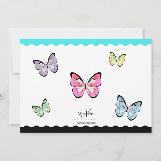 Invitation lumineuse et belle de papillon (Dos)
