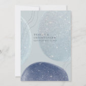 Invitation Lumineuse Ice Bleu Argent & Marine Mariage moderne (Dos)