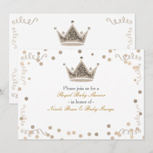 Invitation Lumineuse or Royal Crown & Confetti Party Invitati