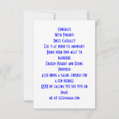 Invitation lumineux de yaourt et de sucrerie de (Dos)